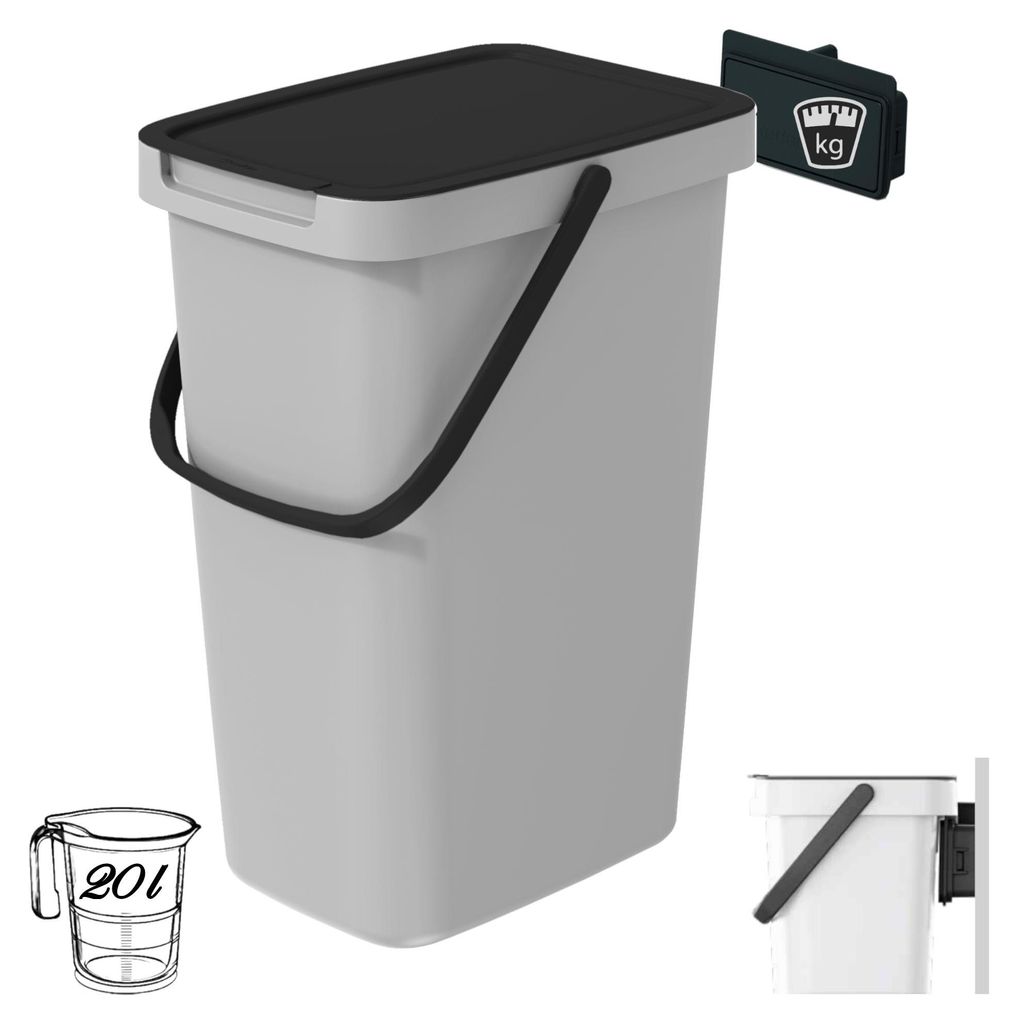 Odpadkový kôš SELECT 20 l popolovo sivý Obrázok produktu 