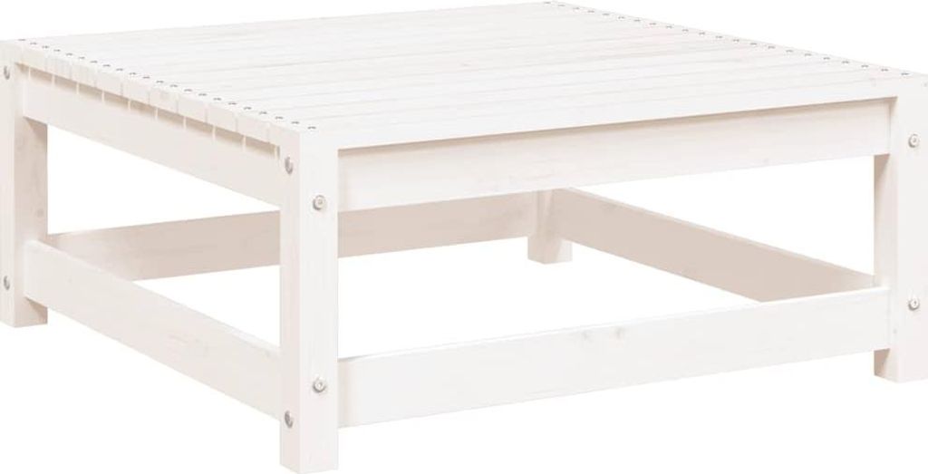 vidaXL Tabouret de jardin avec coussin blanc pin massif Image du produit 