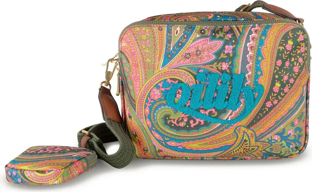 Oilily Simones Shoulder Bag Chive Colorato: Borsa a Tracolla Floreale