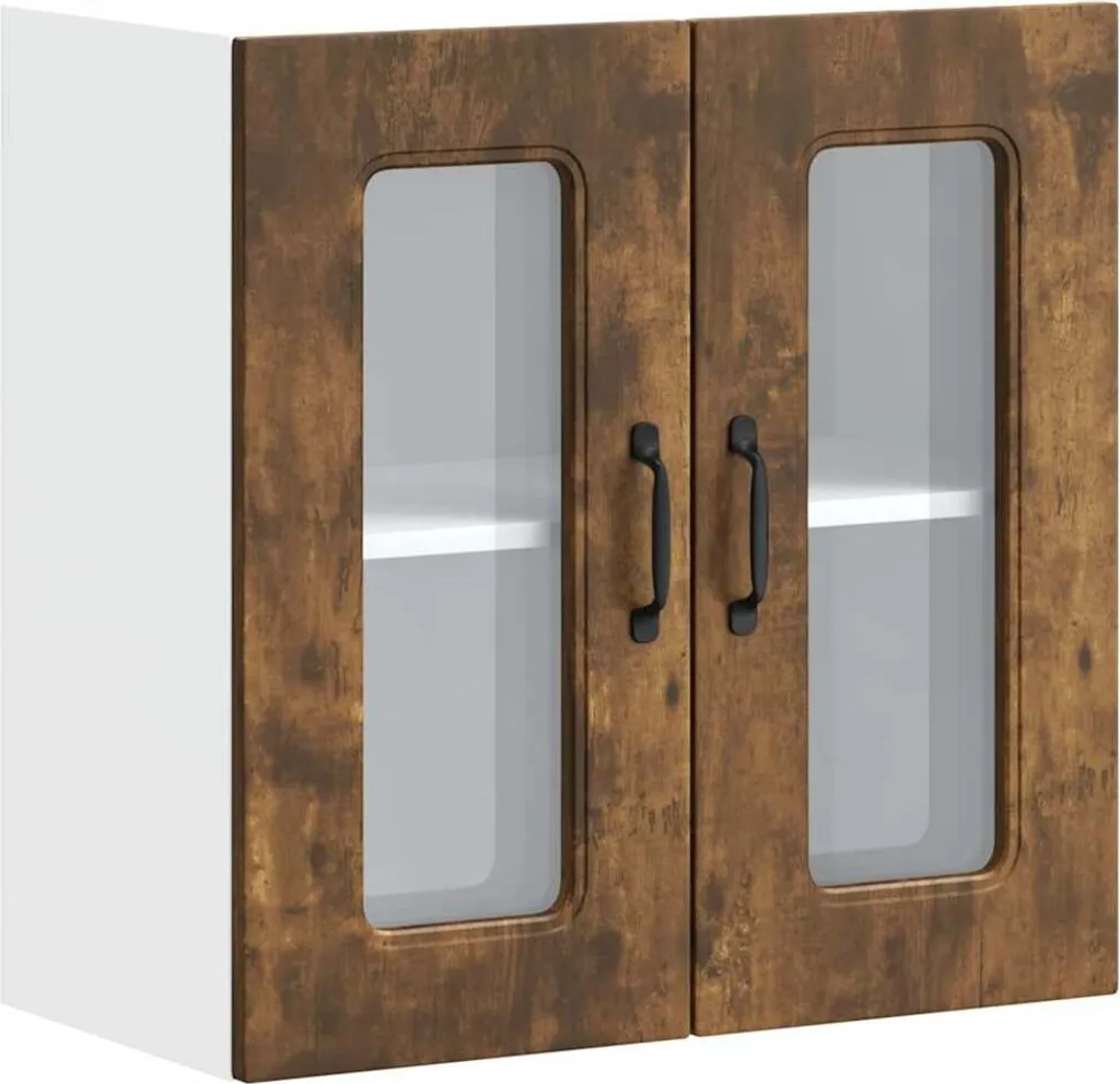 2025 cloris pensile da cucina con anta in vetro Kalmar rovere affumicato materiale legno - Armadi da cucina Sale3290697 1parcel