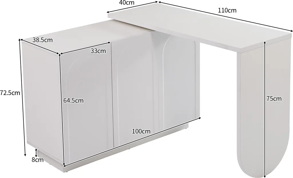 Bureau d'Angle Modulable pour Gagner de l'Espace avec Rangement - 10