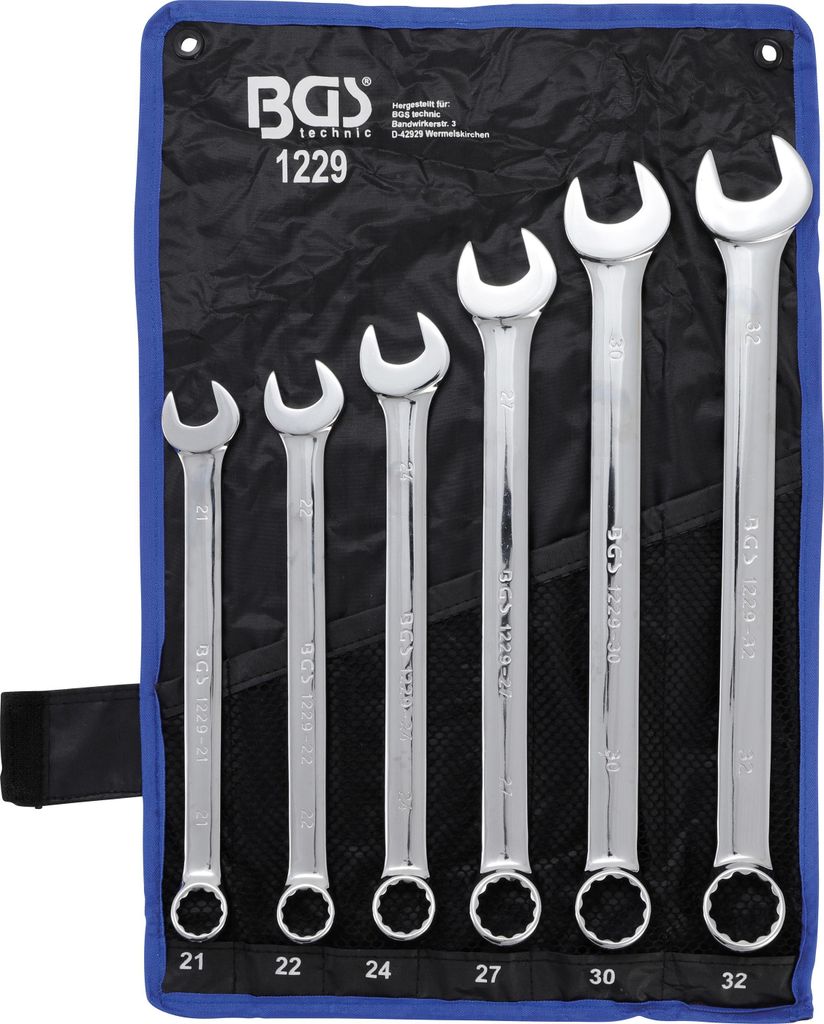 BGS 1229 Maul-Ringschlüssel-Satz XXL, extra lang, 21-32 mm, Produktbild 