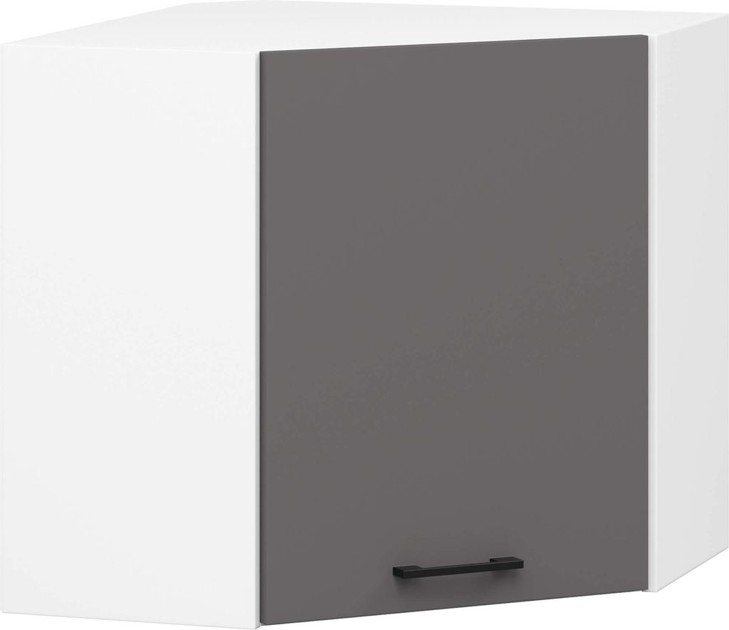 Küchen-Hängeschrank OLIWIA Weiß 60 cm Front Graphitgrau B60xH58xT30 cm