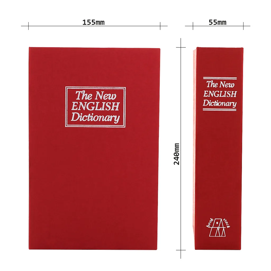 Boîte de Dissimulation Livre Rouge Rottner BookCase pour Objets Valeur