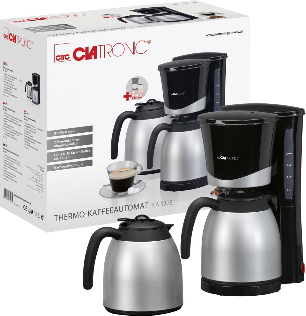 CLATRONIC KA 3328 Ekspres do kawy czarny, 8-10 filiżanek Zdjęcie produktu 11