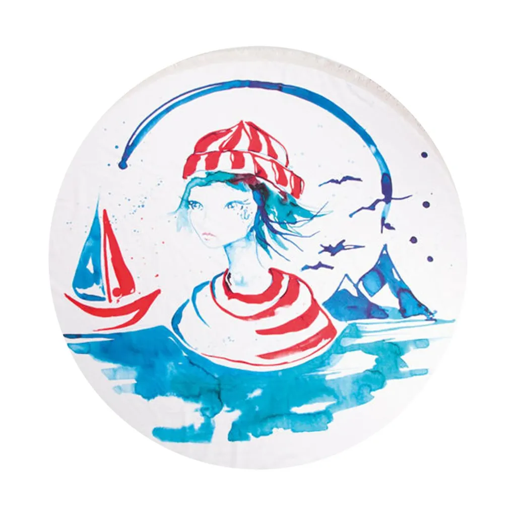 Grande Serviette de Bain Ronde Absorbante et Couverture de Plage 150cm - 2