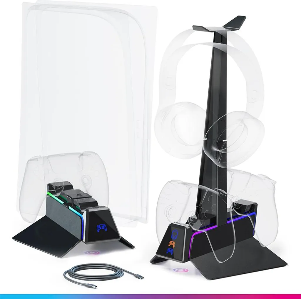 Chargeur PS5 Rapide Oniverse X3 avec Indicateur LED et Double Emplacement