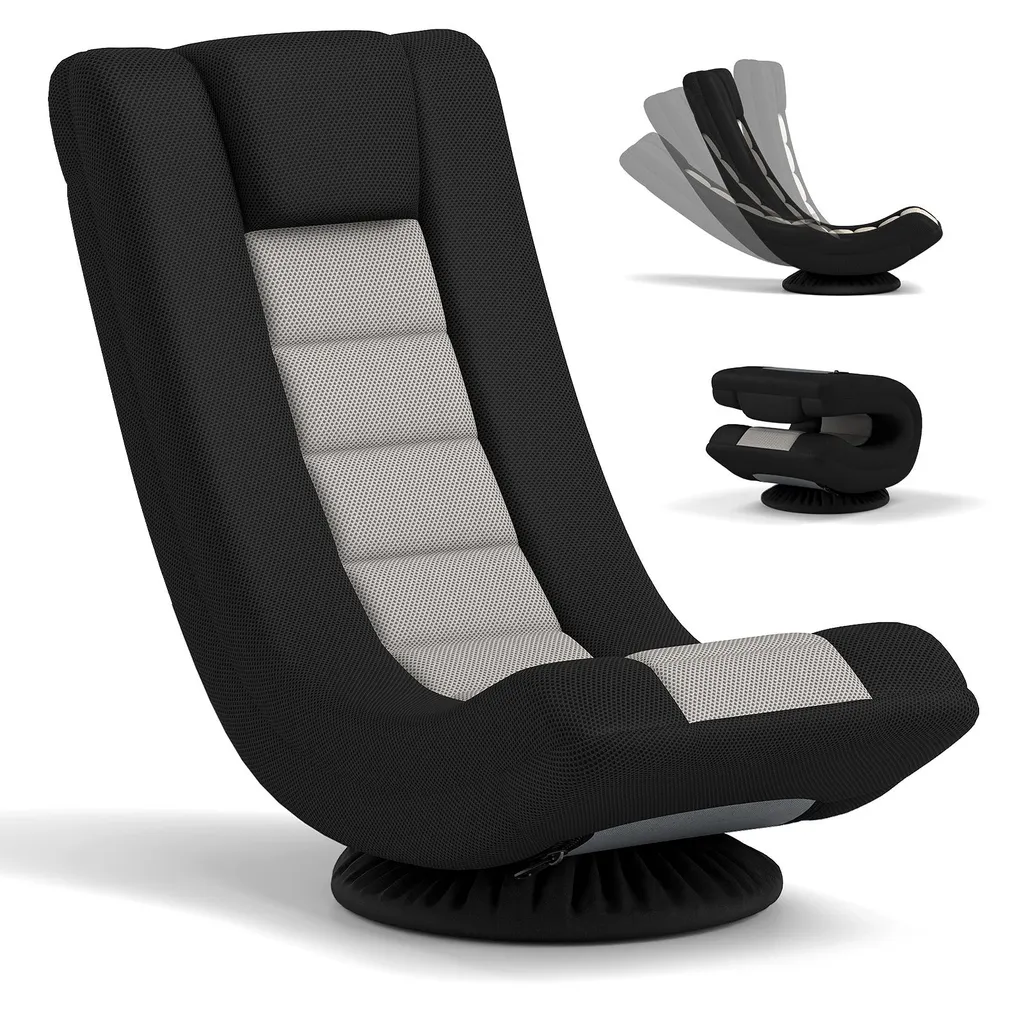 Fauteuil gaming contre le mal de dos avec soutien lombaire pivotant 360°