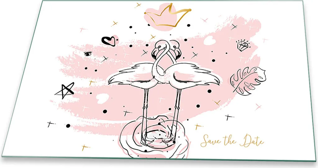 Piastra Vetro 80x52 Copri Fornelli Universale Animali Rosa | Design Moderno