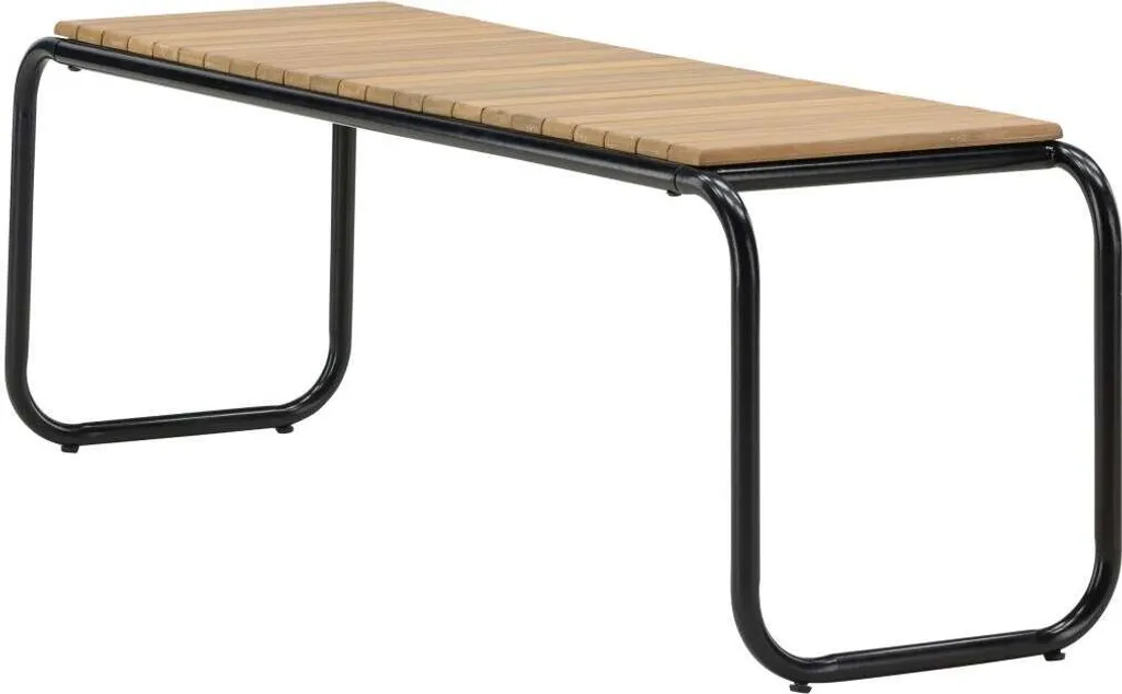 Banc extérieur Holmbeck Acacia et Noir 161cm par FURNLUX pour jardin