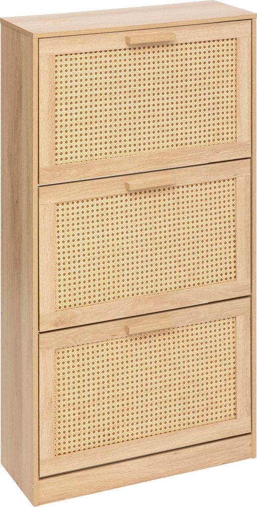 Schmaler hoher Schuhschrank CANE, Wiener Geflecht, 60 x 24 Produktbild 