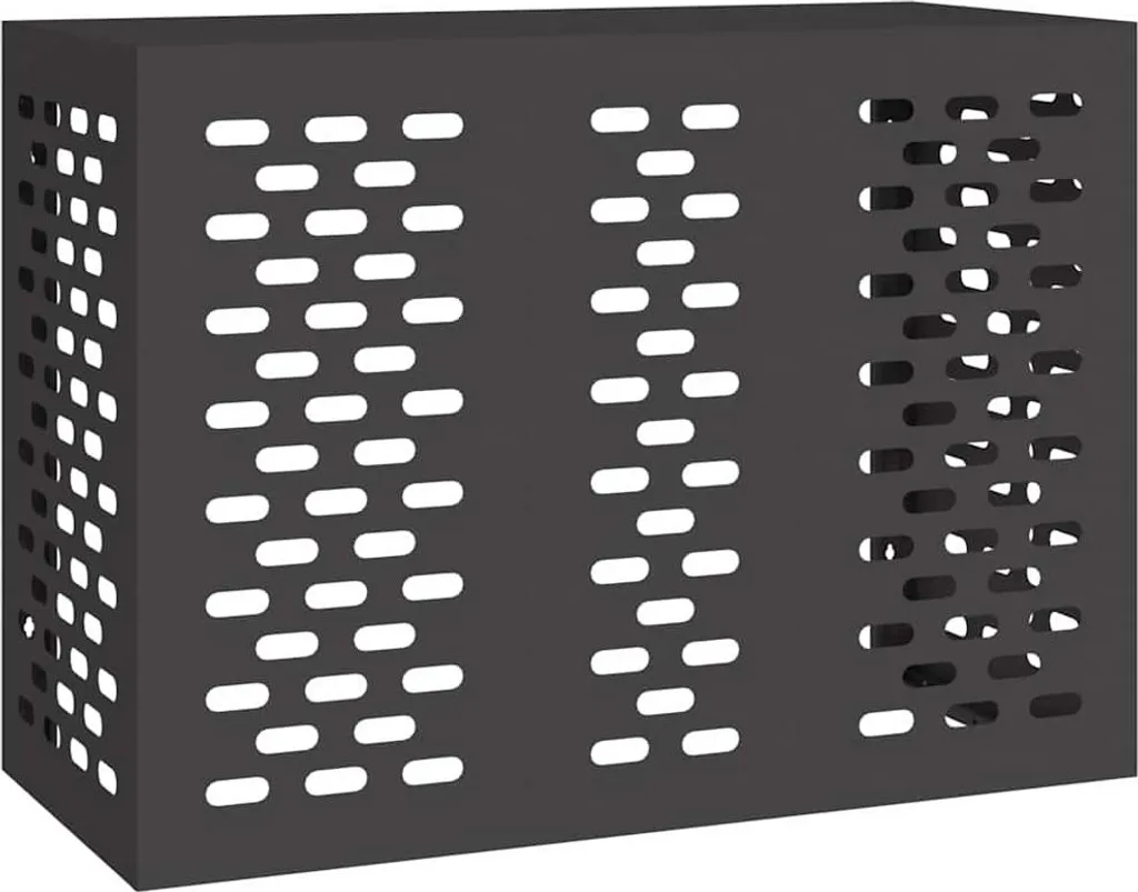 Cache-climatiseur extérieur en acier noir vidaXL - Protection 110 cm