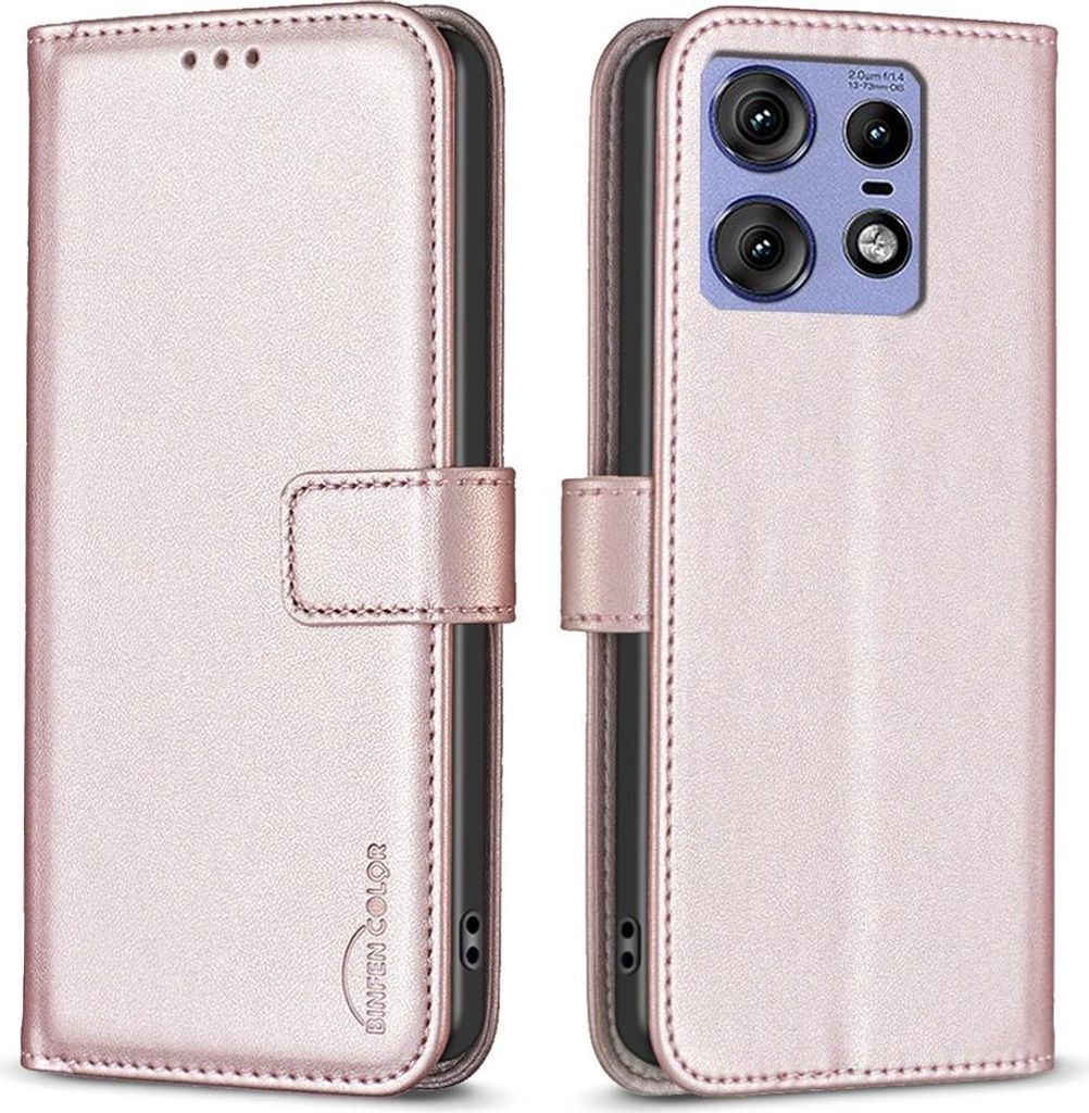 Motorola Edge 50 Pro Hülle - BINFEN Klapphülle - Roségold