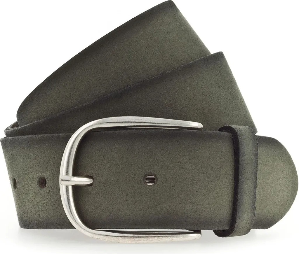 Vanzetti Pelle cintura 40mm Belt With Airbrushed Edges W80 Forest Green verde scuro