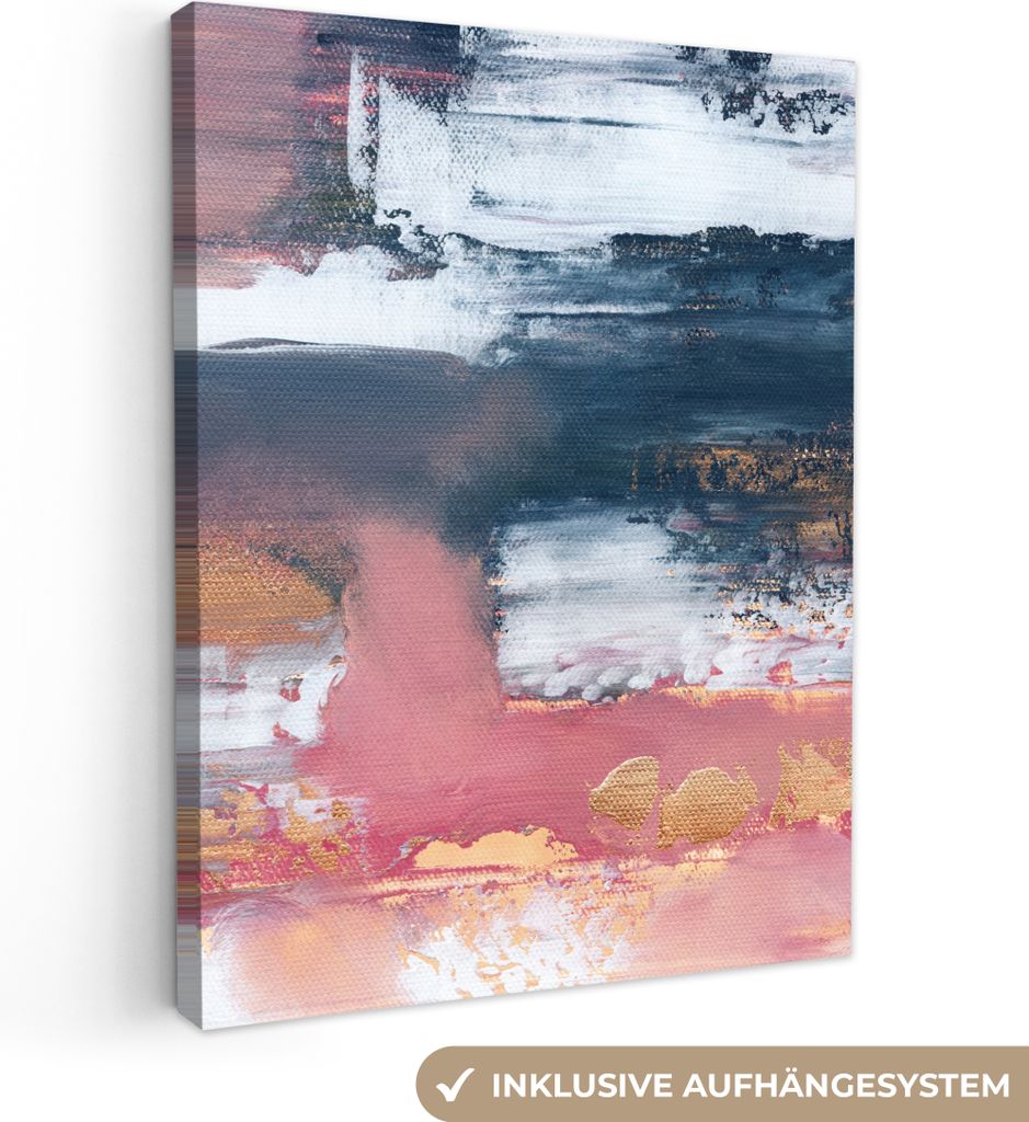 MuchoWow - Leinwandbilder - Abstrakt - Malerei - Design, Wandbild, Wanddeko Bilder Wohnzimmer, 60x80 cm