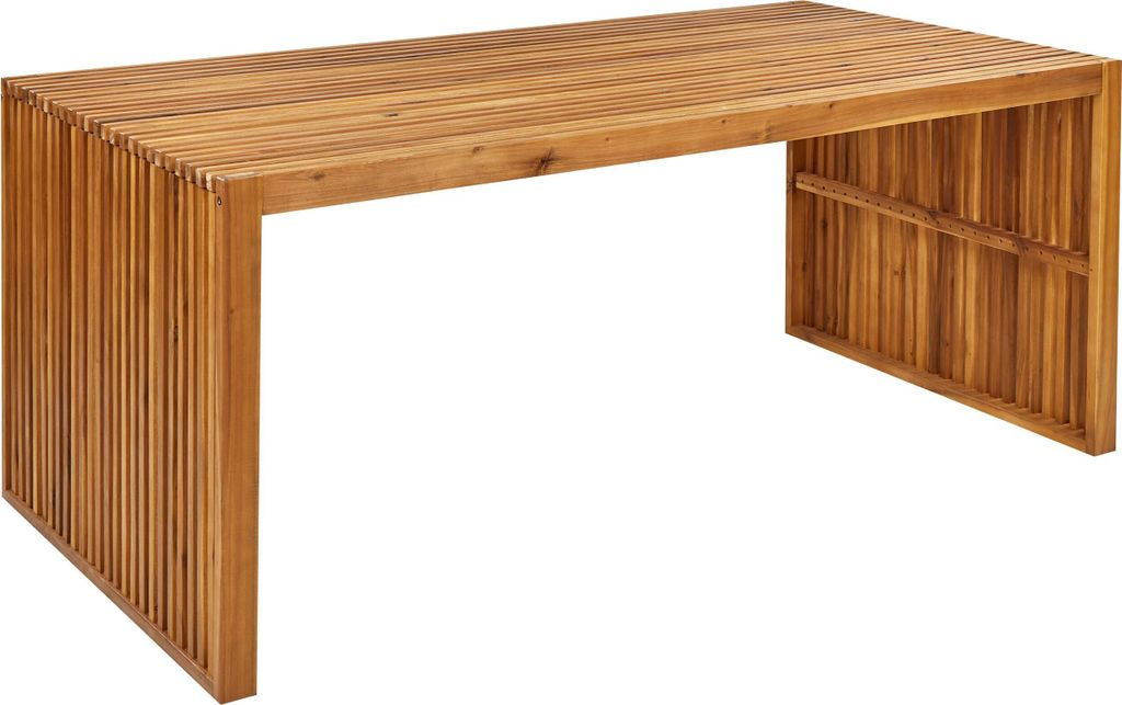 BELIANI Gartentisch Hellbraun Akazienholz Rechteckig 180x90 cm für 6 Personen Rustikal Modern Outdoor Terrasse Garten Ausstattung Holztisch