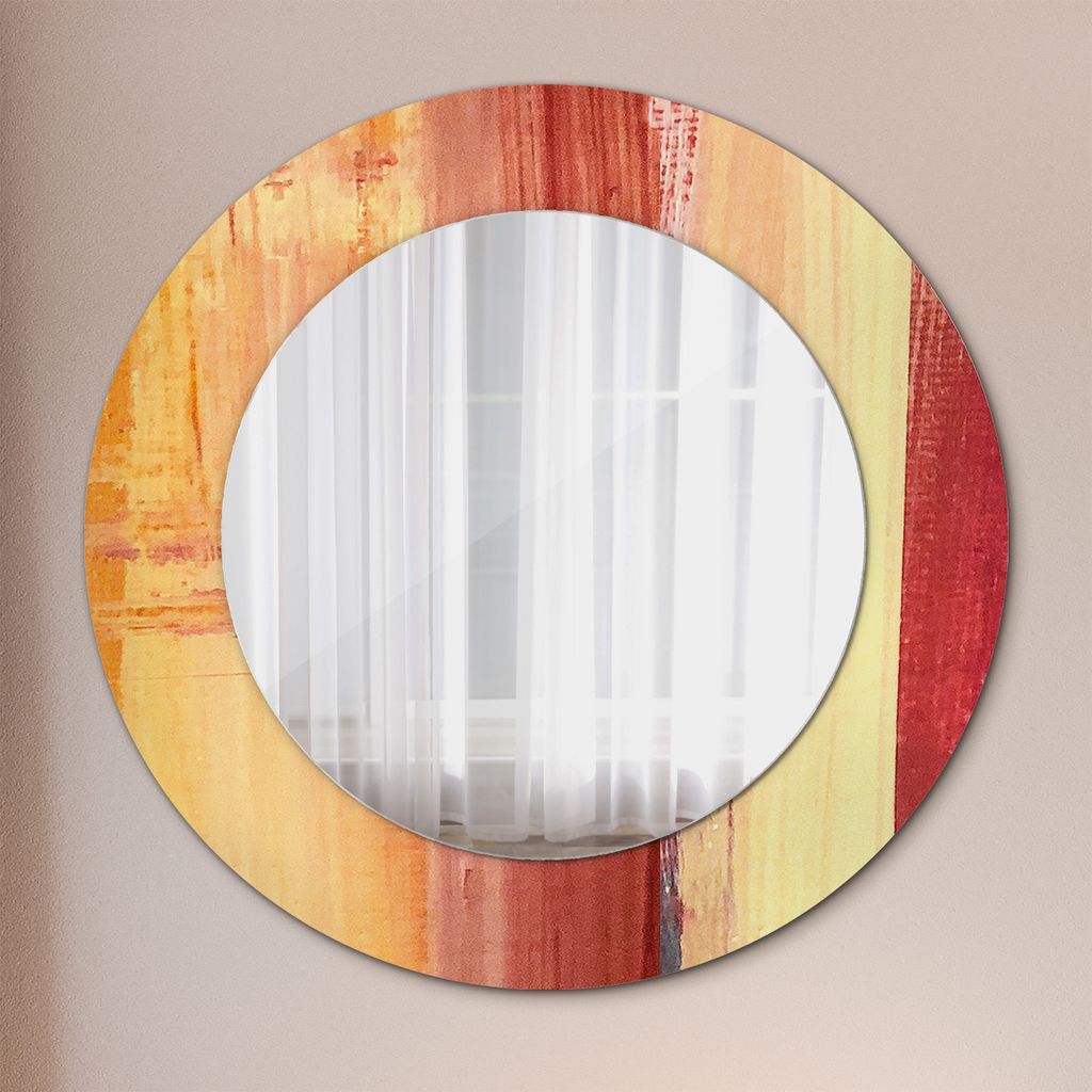 Spiegel - Mirror zum Wandspiegel Schlafzimmer – Schminkspiegel- abstrakt Gemälde- Ø60cm