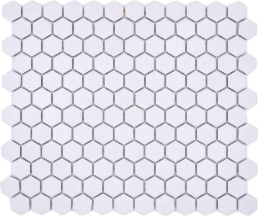 Keramik Mosaik Hexagon weiß R10B Duschtasse Bodenfliese Mosaikfliese Küche Bad Boden