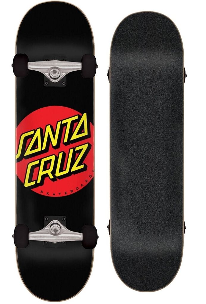 Santa Cruz Classic Red Dot 8.0 Schwarzes Skateboard