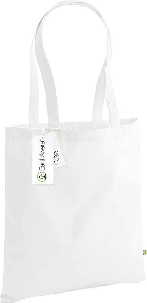 Westford Mill PC6228 EarthAware - Borsa Spesa Cotone Bio Bianco Resistente