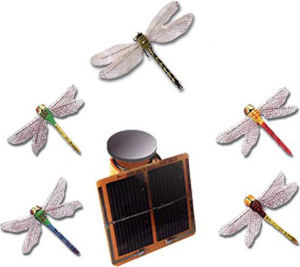 Solar-Bewegungsmodell Libelle mit 50 cm Stabhöhe und 9 cm Flügelspannweite
