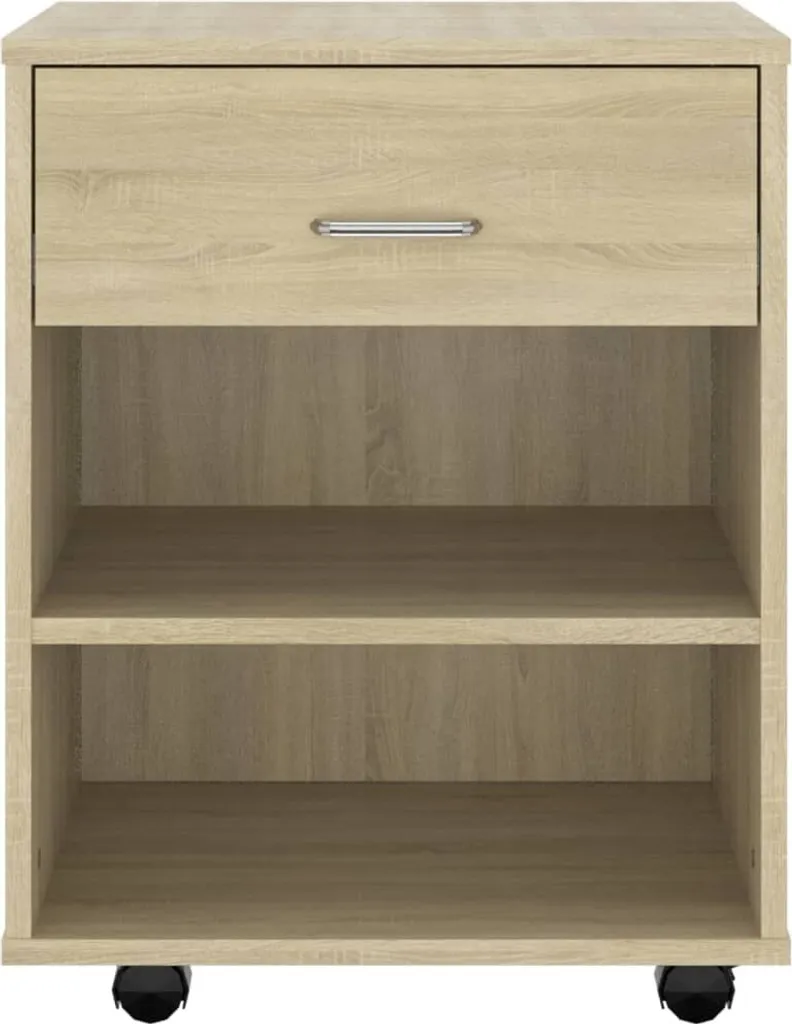 Caisson de bureau mobile Chêne Sonoma 46 cm avec étagères de rangement - 3