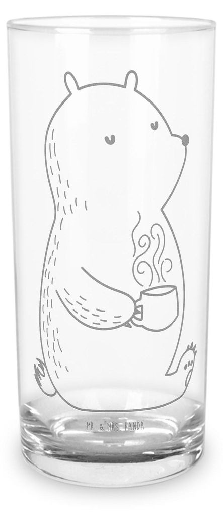 Mr. & Mrs. Panda Cocktailglas Bär Kaffee 400 ml - Transparent - Geschenk, Coffee, Motivation, Glas, Bären, Trinkglas, Guten Morgen, Wasserglas, L...