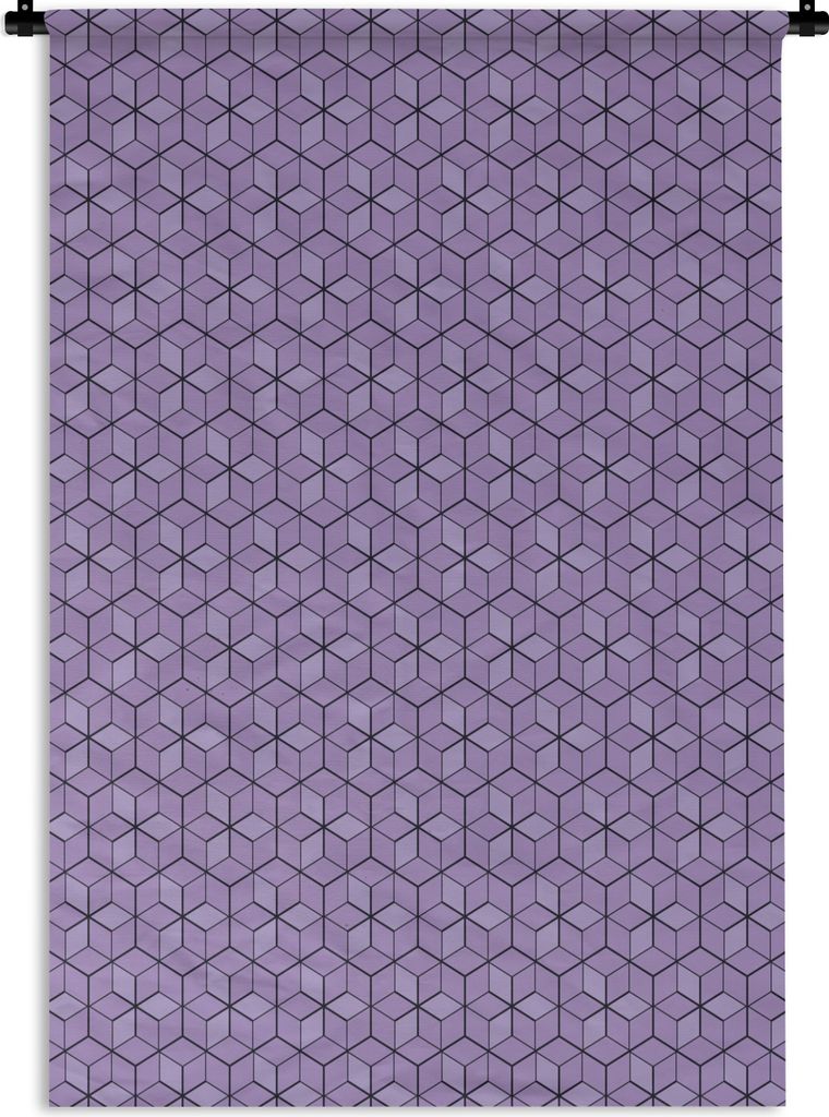 MuchoWow Wandteppich Wandbehang 3D - Muster - Blöcke 120x180 cm Tapisserie Dekoration Wandtuch - Schlafzimmer - Dekorationen für das Haus