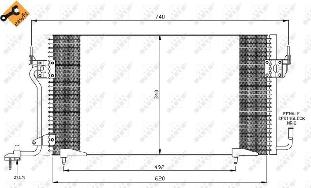 NRF 35439 - OE 6455V8 Klimakondensator für Berlingo, Xsara, Partner (5, G)