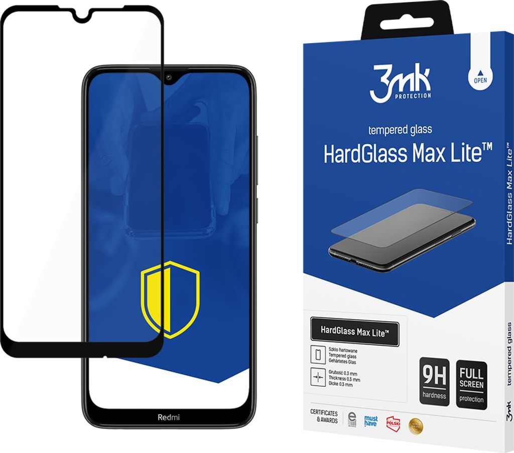 3mk HardGlass Max Lite Schutzglas für Xiaomi Redmi 8/8A - 9H Kratzschutz KP21042