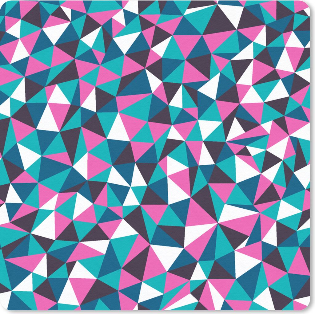 MuchoWow Mauspad Mousepad Geometrie - Rosa - Blau - Weiß - Muster 30x30 cm - Mousepads - Maus Mat - Pad - Mausunterlage - Gaming