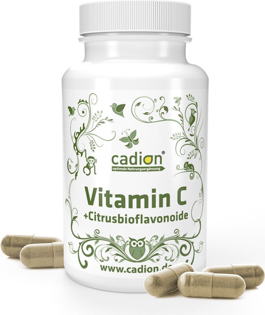 Vitamin C Kapseln hochdosiert 500mg + 83mg Citrusbioflavonoide 100 Stück/Dose