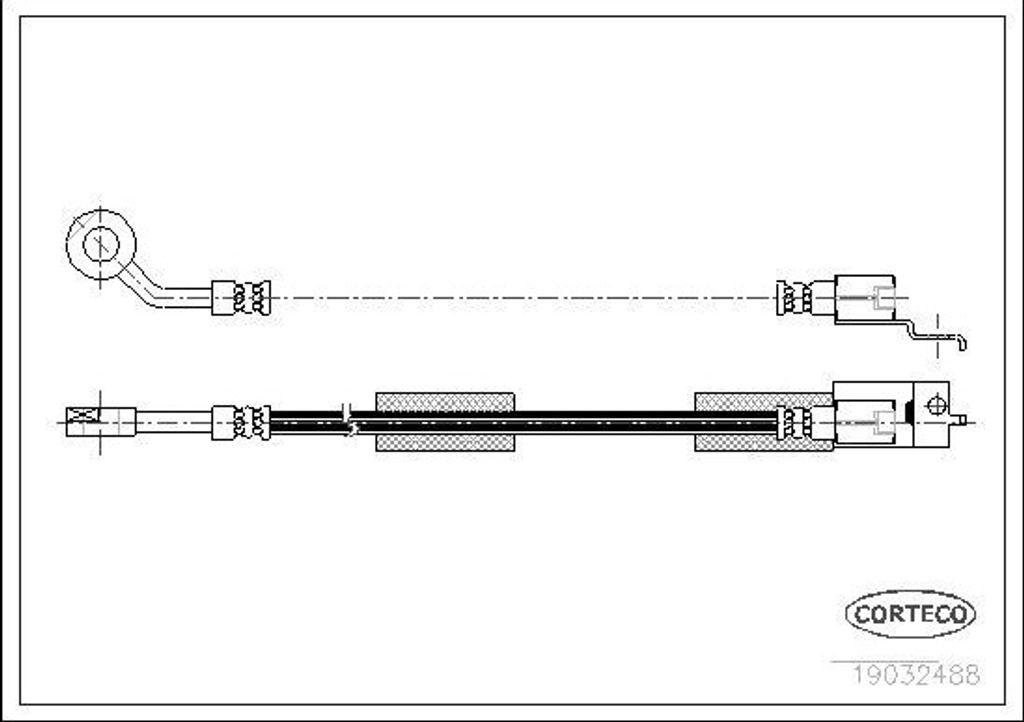 CORTECO 19032488 Bremsschlauch Vorne für JEEP CHEROKEE (XJ) Grand Cherokee I (ZJ, ZG) WRANGLER II (TJ)
