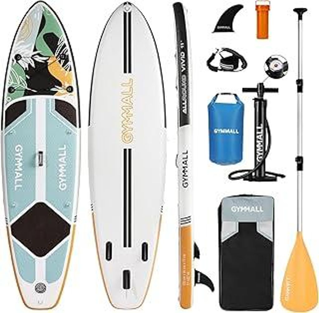 Stand Up Paddling Board, Aufblasbares Sup Board für Erwachsene und Jugendliche aller Könnensebenen, Blow Up Paddleboards mit breitem, rutschfeste...