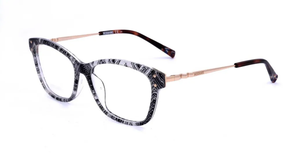 Lunettes de soleil Missoni 40 S37/15 White Black Pattern pour Femme