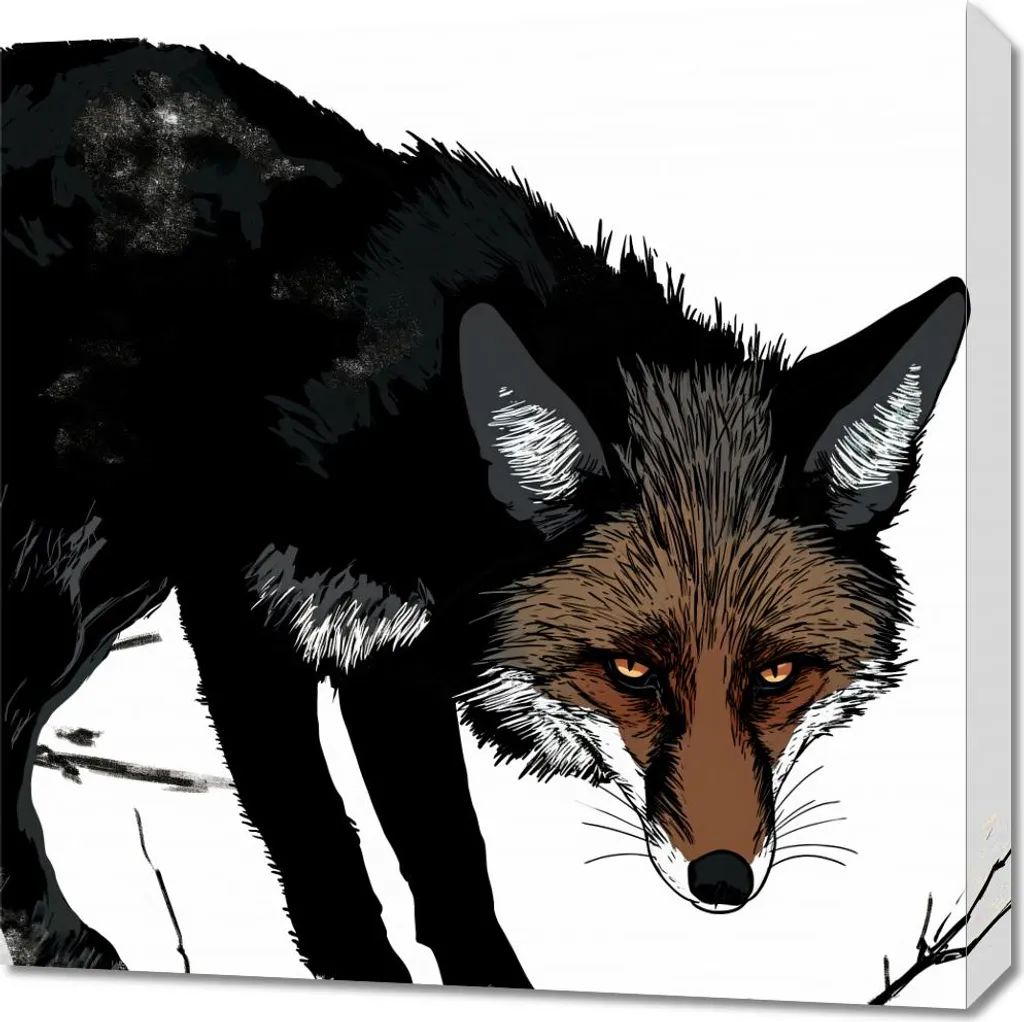 Image de Renard 60x60 cm méfiant - Impression haute définition mate