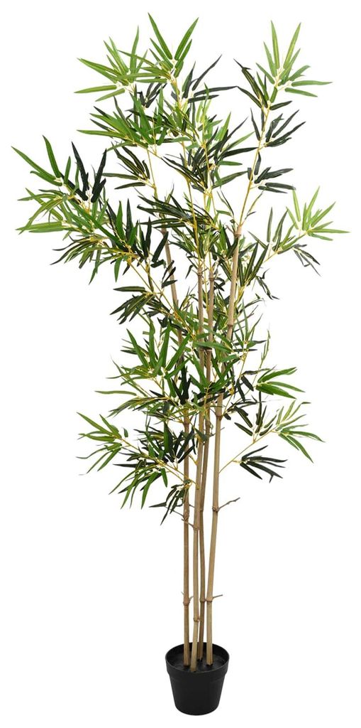 vidaXL Kunstbambusbaum Grün 75,5 x 18 x 175 cm Stoff und Bambus
