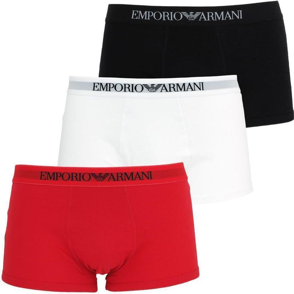 EMPORIO ARMANI 3P Boxershorts weiß rot schwarz S