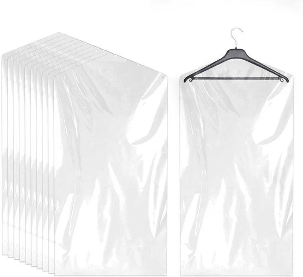Housses transparentes pour vêtements suspendus 60x90 cm - Lot de 6