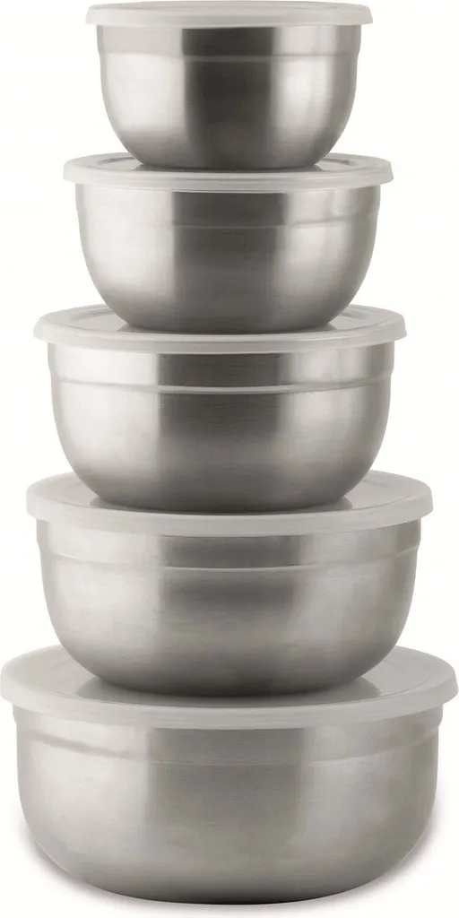 Tioncy 20 Ciotole Piccole In Acciaio Inox - Diametro 16,3 Cm - Base Piatta - Ideali Per Cucina, Preparazione E Servizio