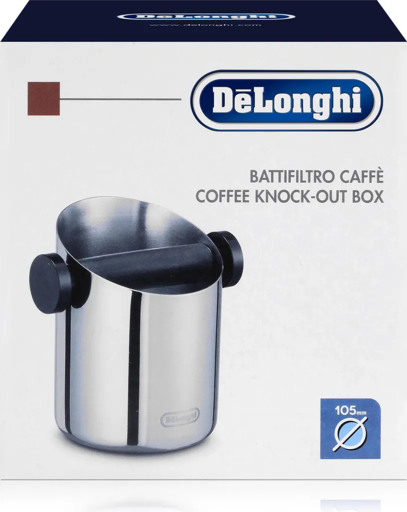DeLonghi DLSC059 Knock Box : Collecteur de Marc de Café en Acier Inox