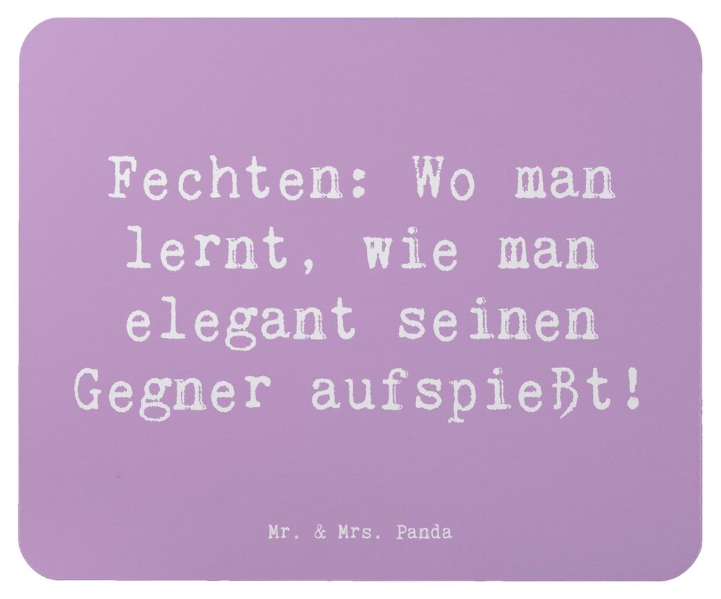 Mr. & Mrs. Panda Mauspad Spruch Fechten Eleganz - Lavendeltraum - Geschenk, Handgefertigte Produkte, Sportart, Disziplin, Teamsport, Präzision, Mo...