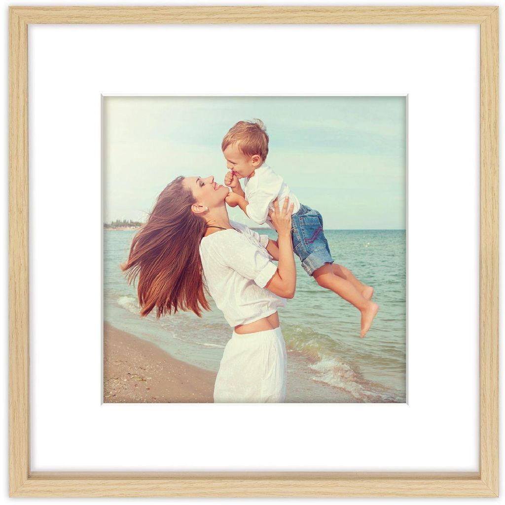 Cornice in legno Alice Natur 30x30 cm con passepartout Immagine del prodotto 