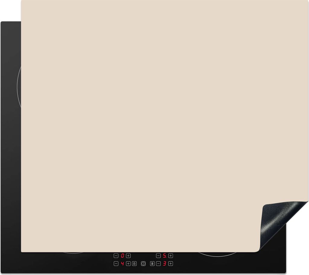 KitchenYeah Herdabdeckplatte Beige - Unifarben , 59x52cm, Küche Deko, Glaskeramikfeld Herdabdeckung, Abdeckplatte fùr Kochfeld