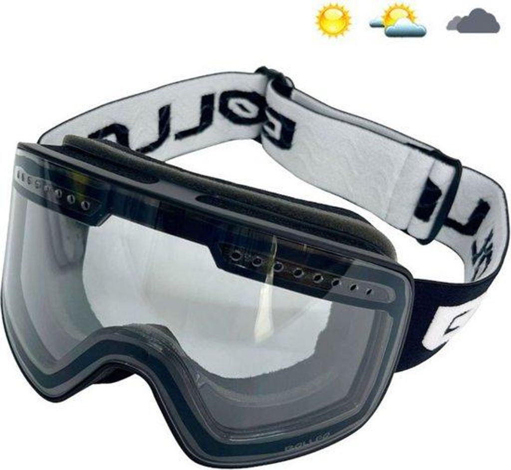 Skibrille für Damen und Herren - Wintersport - Winddicht - UV-Schutz - Ski Accessoires - Schwarz
