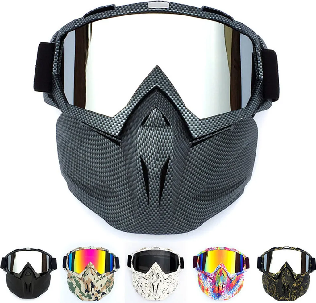 Kit Maschera e Occhiali Moto Retrò - Regalo Biker e Sciatore