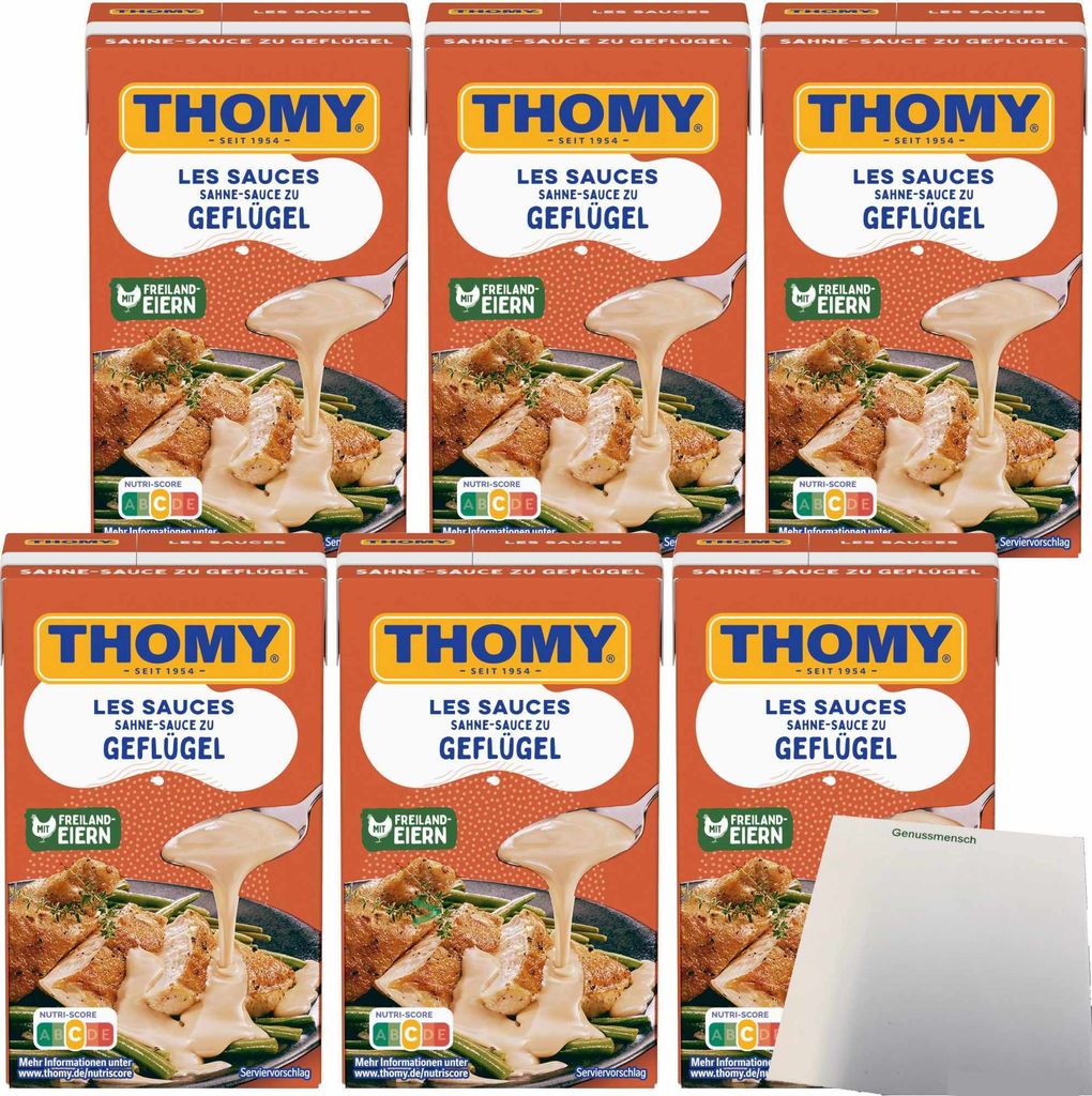 Thomy Les Sauces Geflügel Sahnesauce 6er Pack (6x250ml Packung) + usy Block