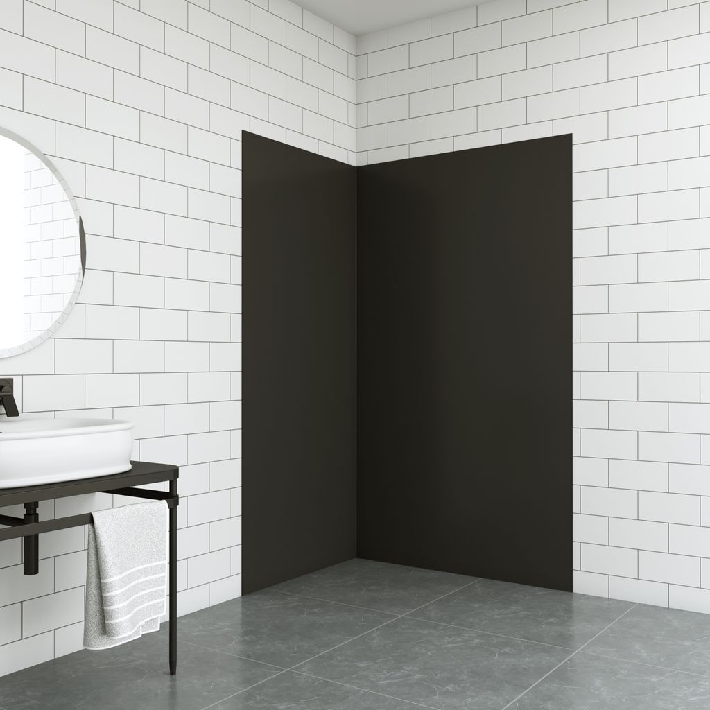 100x90x210cm Stein Anthrazit Duschrückwand Alu Duschrückwände Aluminium-Verbundplatten Duschabtrennung