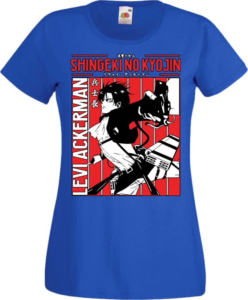 Damen T-Shirt Manga Anime Attack Anime On Titan Levi Ackerman Ackerman Titan, Lady M / Blau