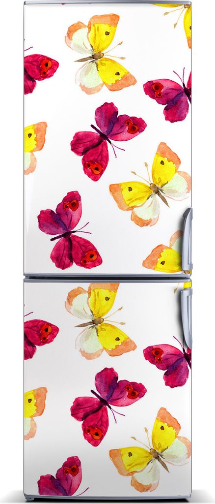 Tulup Kühlschrankdekoration - Magnetmatte - 70 cm x 190 cm - Magnet auf dem Kühlschrank - Bunte Schmetterlinge